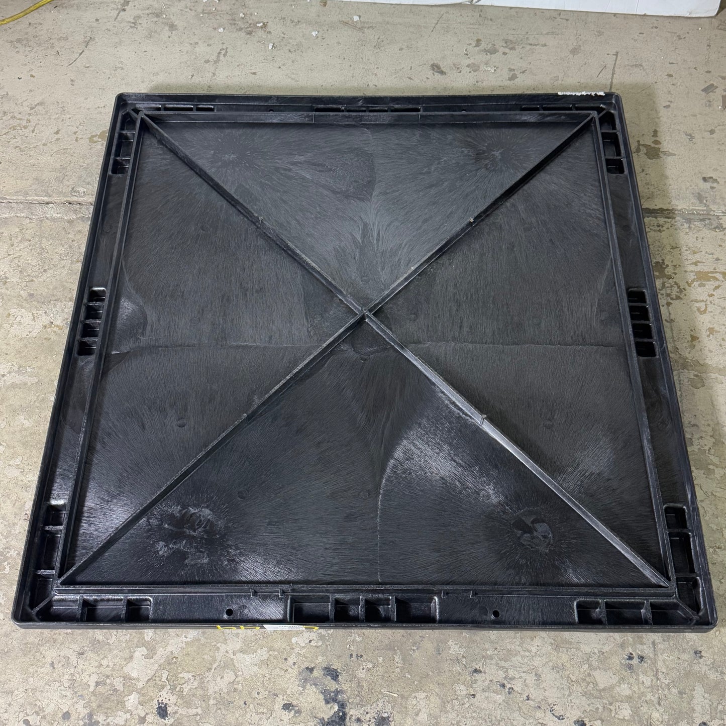 BUCKHORN Plastic Bulk Container Cover Sz 48 1/4 in x 45 1/4 in, Black 1XGG9