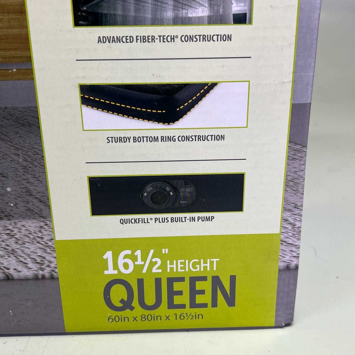 INTEX Dura-Beam Plus Pillow Rest Air Mattress Built-In Pump Queen 16.5" 64123ED