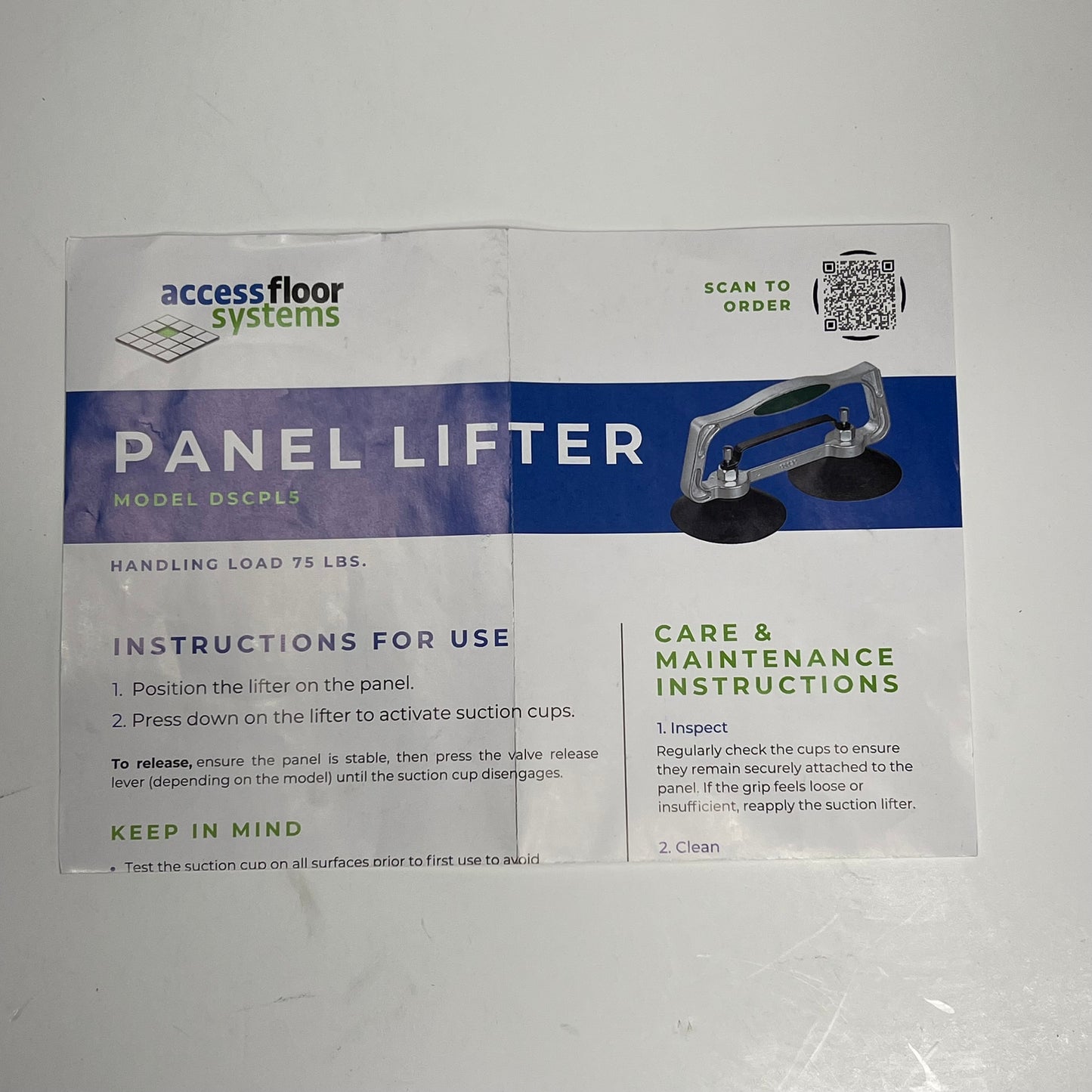 ACCESS FLOOR SYSTEMS Raised Floor Panel Lifter Heavy Duty 5" Silver/Black DPL33