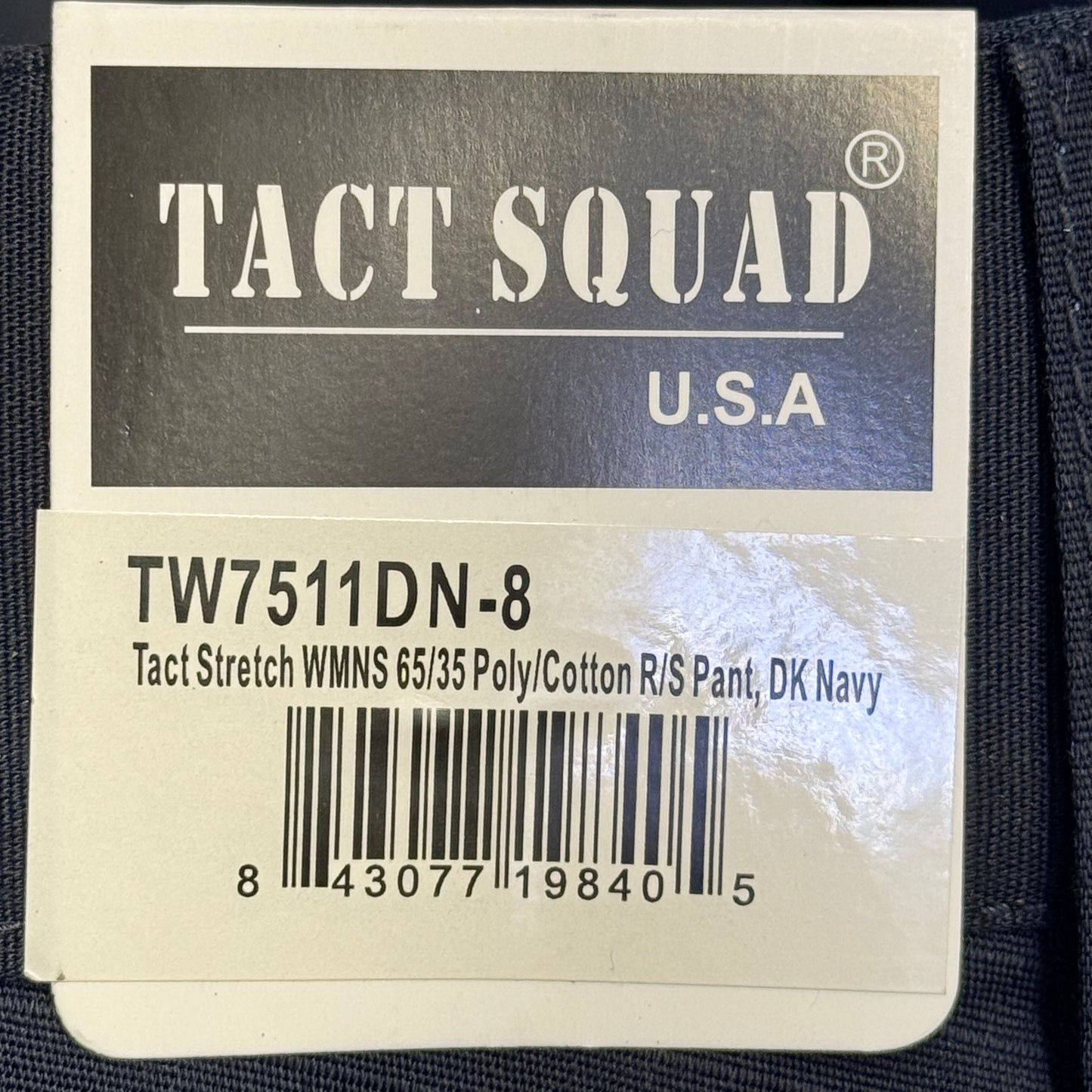 TACT SQUAD Tact Stretch Mini Ripstop Trouser Poly/Cotton Men's Sz 8 Dk Navy T7511