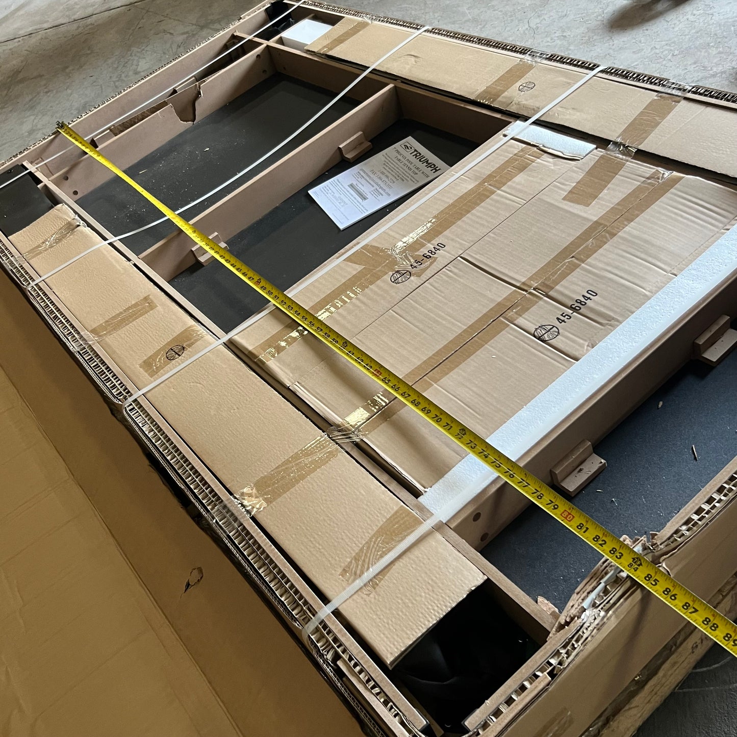 ZA@ Pallet of TRIUMPH 84" Billiard Table With Table Tennis Top, Green 45-6840 (AS-IS, Some Damage to the Bottom)