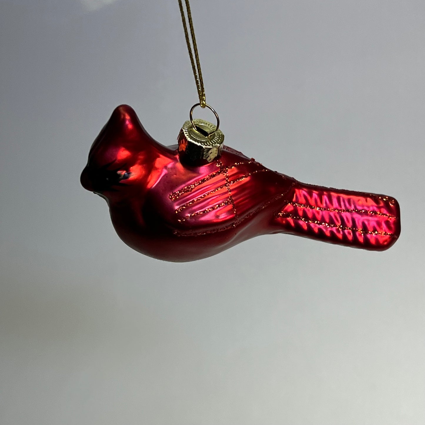 GERSON (5 PACK) Hand Blown Glass Northern Cardinal Ornaments 4.5" Red 2161810