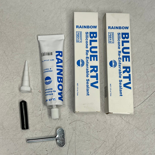ZA@ RAINBOW TECH CORP (2 PACK) Rtv Silicone Re-enterable Sealant & Plastic Nozzle 3oz 79513