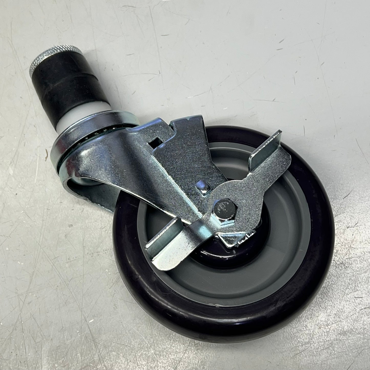 Caster Wheel W/ Brake For Work Table 5" Dia 3-1/4" W x 8-3/4" H Purple SLWTC005B