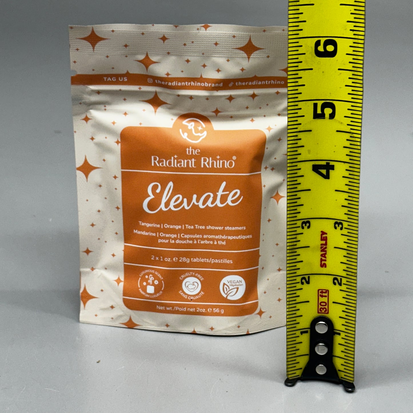 THE RADIANT RHINO (6 PACK) ELEVATE Tangerine Orange Tea Tree Shower Steamers 2 Tablets Each