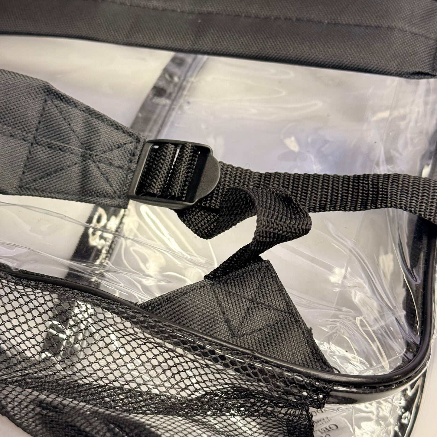 BWAP 17" Clear Plastic Backpack 17" x 12" x 6" Color Black BP1643