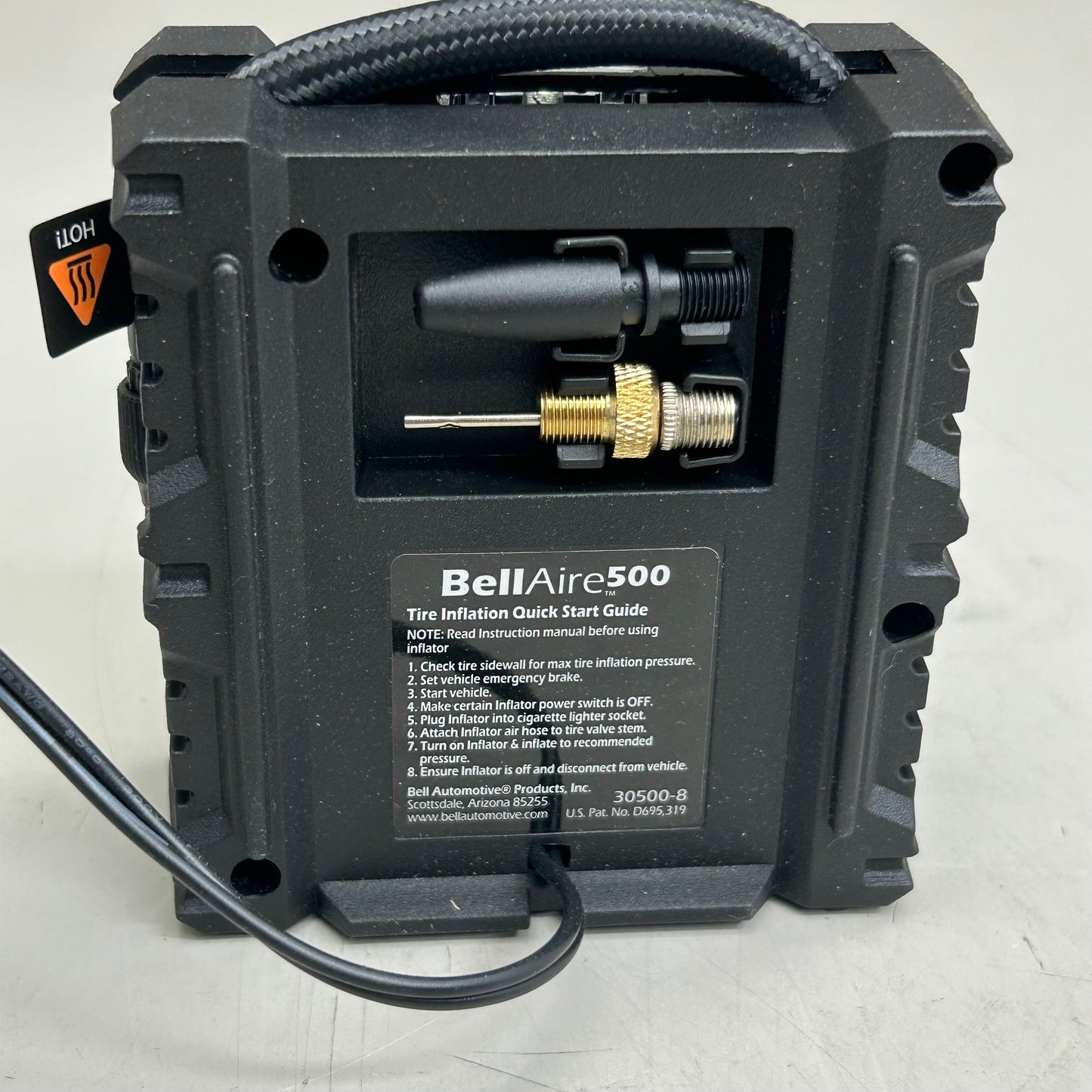 BELL AUTOMOTIVE Portable Dial Pressure Gauge Tire Inflator Black BELLAIR500