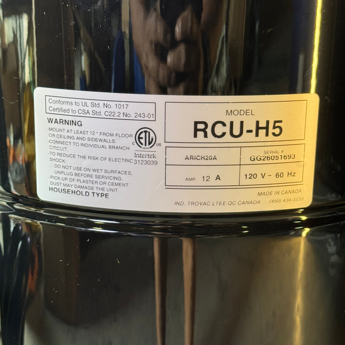 RICCAR Standard Hybrid Central Vacuum RCU-H5