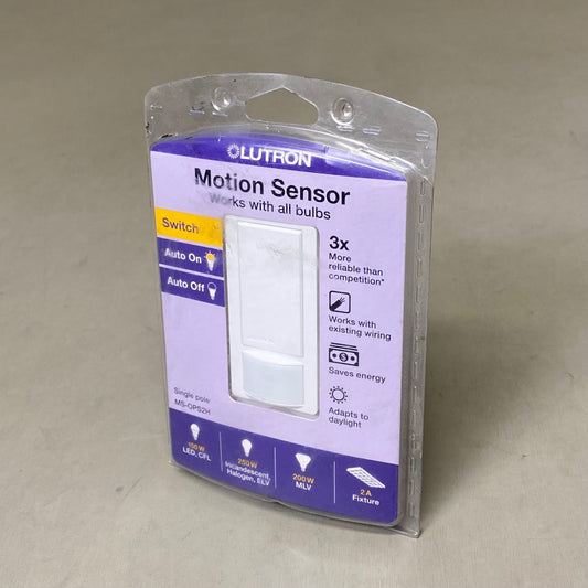LUTRON  Motion Sensor Light Switch  1.75"x2"x4.2" White MS-OPS2H