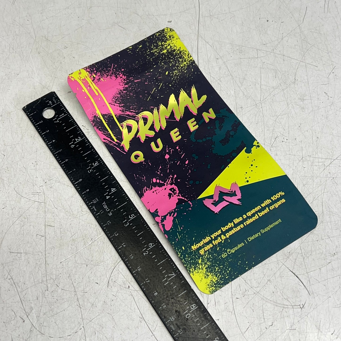 ZA@ PRIMAL QUEEN (50 PACK) Grass Fed Beef Organ Supplement Ziplockbag (BAGS ONLY)  8"x3"