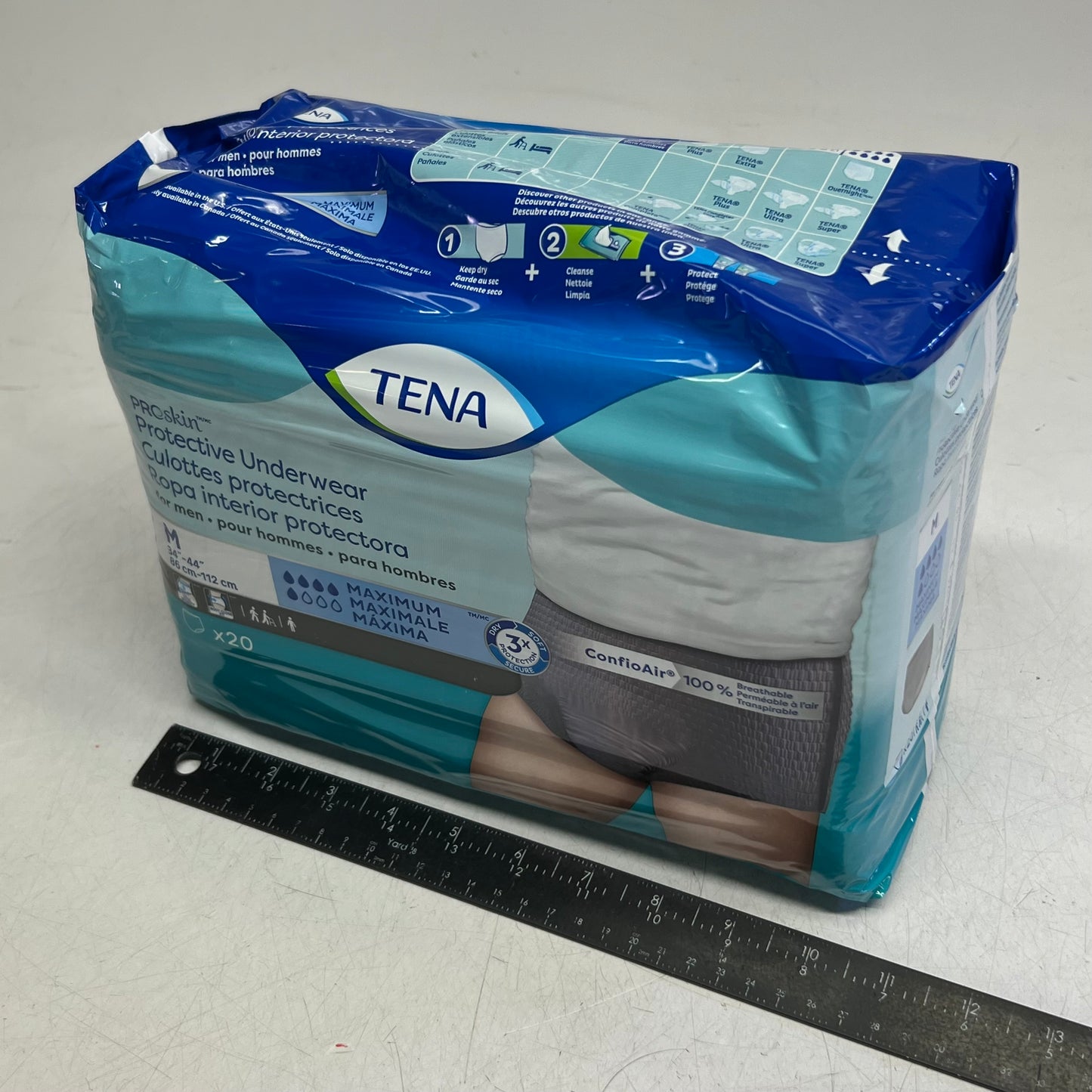 TENA (20 PACK) Proskin Protective Underwear for Men Sz M White 37711-05