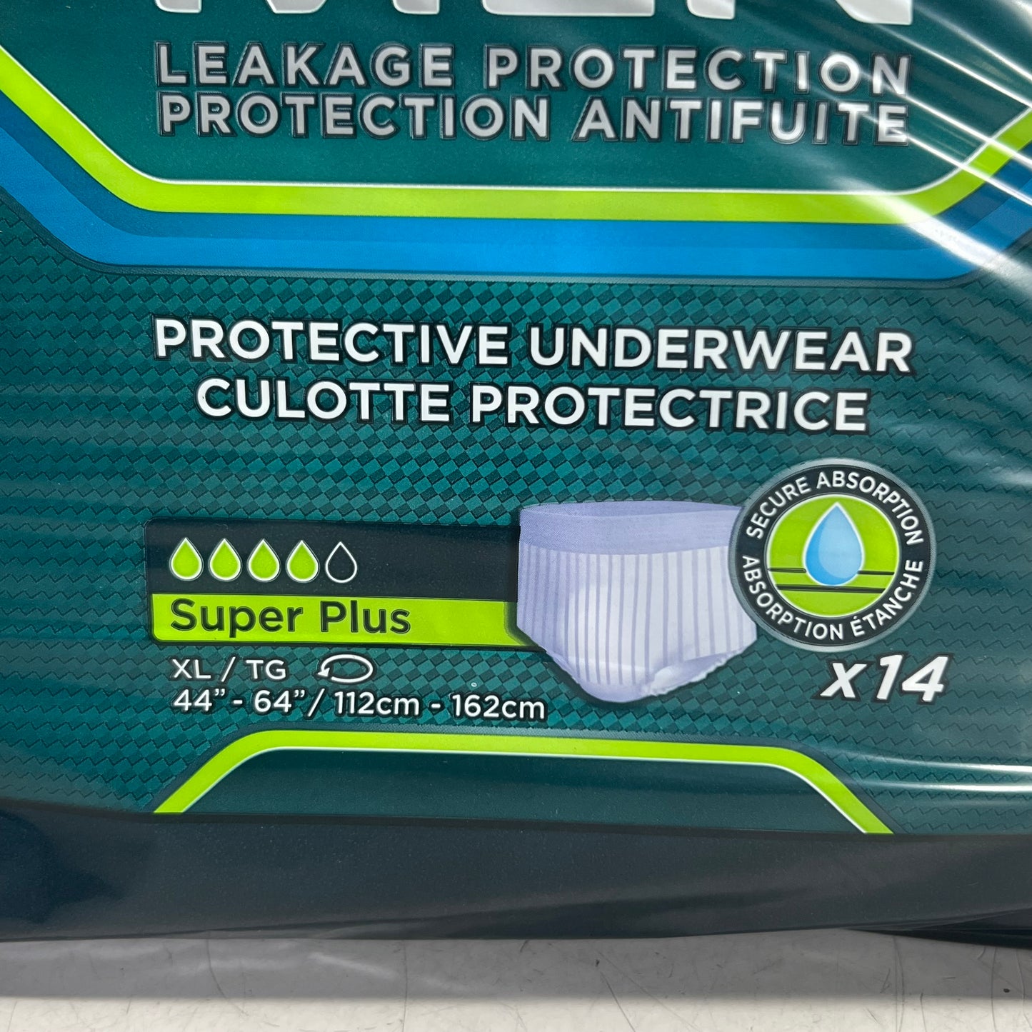 TENA (14 PACK) Men Super Plus Underwear, Heavy Absorbency Sz XL White 35108-06