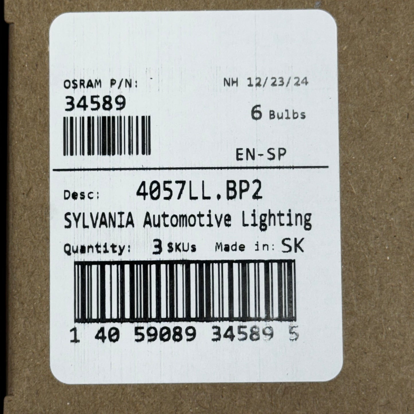 SYLVANIA (6 Bulb) Long Life Incandescent Mini Bulb 4057,Clear 4057LL.BP2