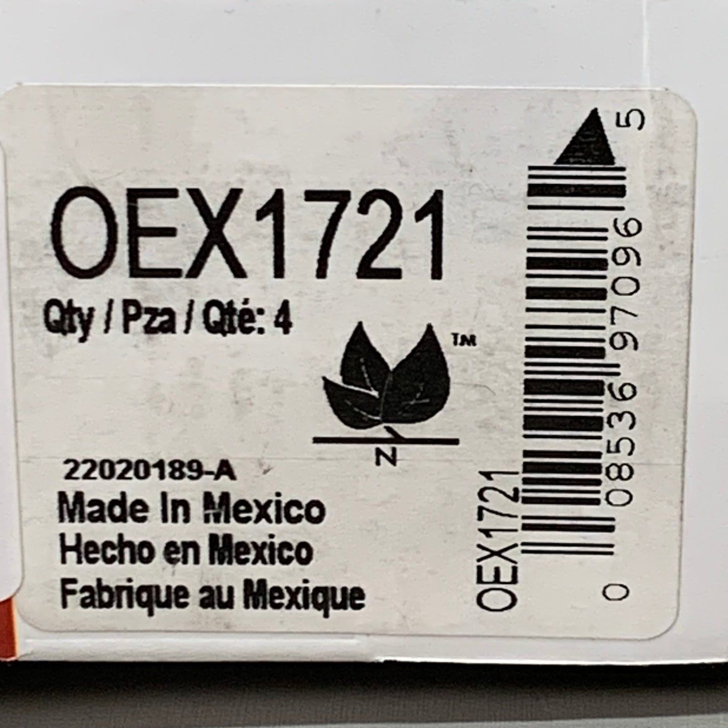 WAGNER OEx Ceramic Disc Brake Pad Set 7" x 3" Grey OEX1721