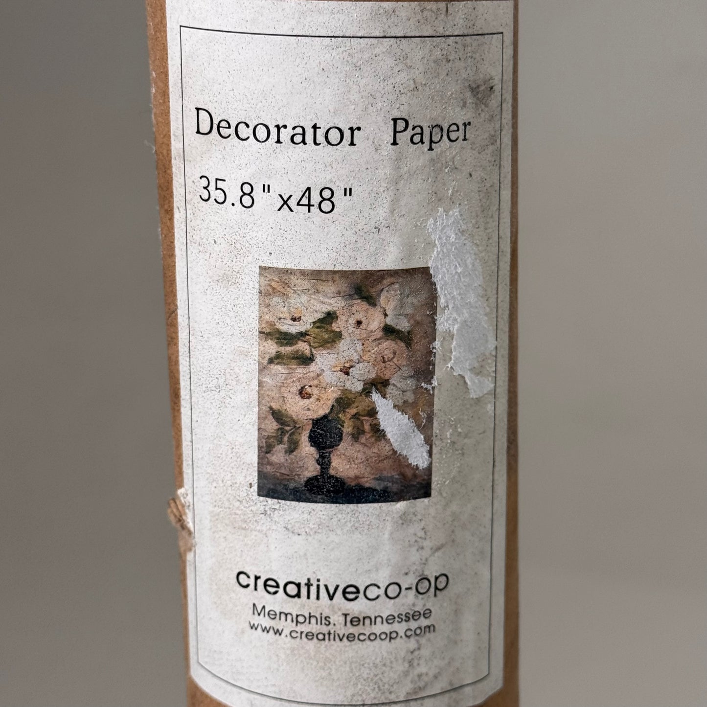 CREATVECO-OP Home Decorator Paper w/ Flowers in Vase 35.8"x48" Pink/Green DF7315