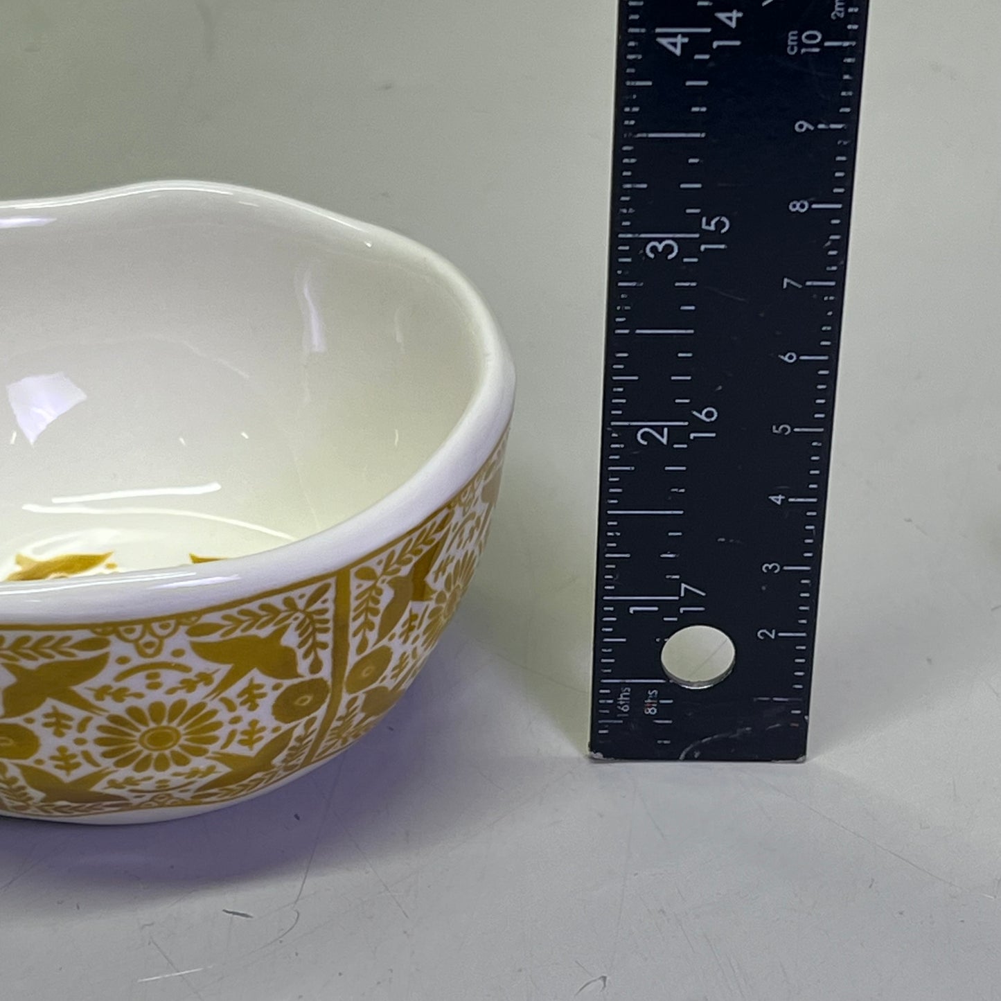 CREATIVE CO-OP (4 PACK) Stoneware Bowl W/ Tile Pattern 4 Styles 4"x2" DG0496A