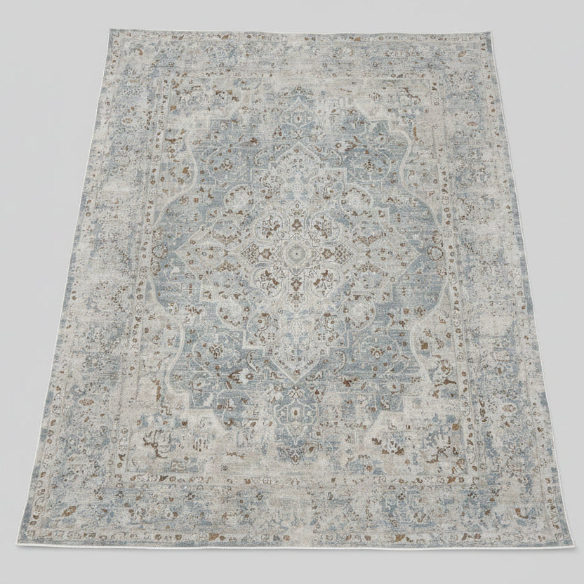 ZA@ VEGA COLLECTION Large Area Rug Low Pile Light Grey Multicolor (New Other)