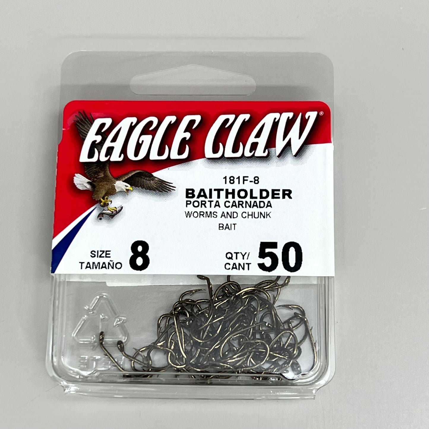 EAGLE CLAW (2 PACK) Down eye 2-Slice Offset Hooks Bronze #8 50pc 181F-8