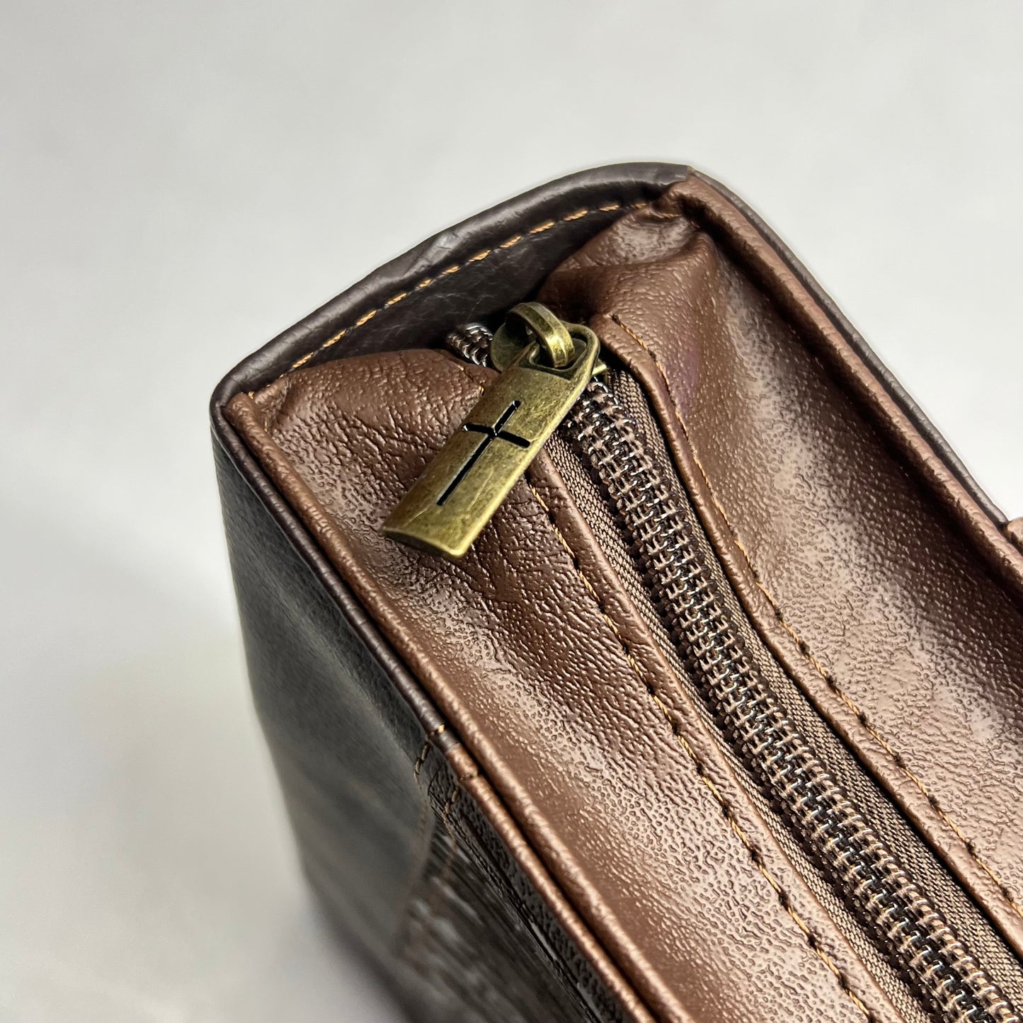 CHRISTIAN ART GIFTS Exodus 15:2 Faux Leather Classic Bible Cover 8"x11" Brown