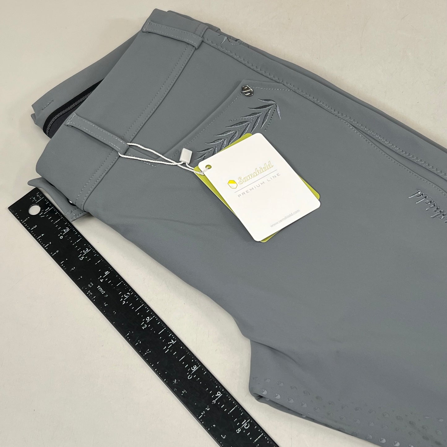 SAMSHIELD Delice Flower Equestrian Pants Women's Sz US 26, UK 8, FR 36 Grey