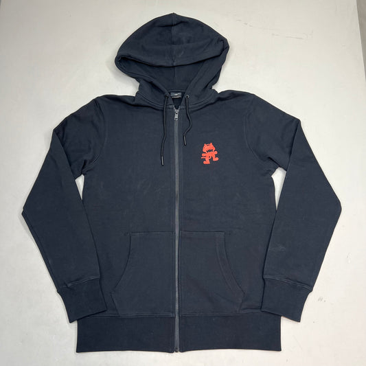 MONSTERCAT Records Full Zip Logo Jacket Ski Mask Cat Men's Sz S Black/Red