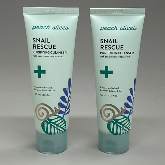 PEACH SLICES (2 PACK) Snail Rescue Purifying Cleanser w/ Snail Mucin 4.05fl oz