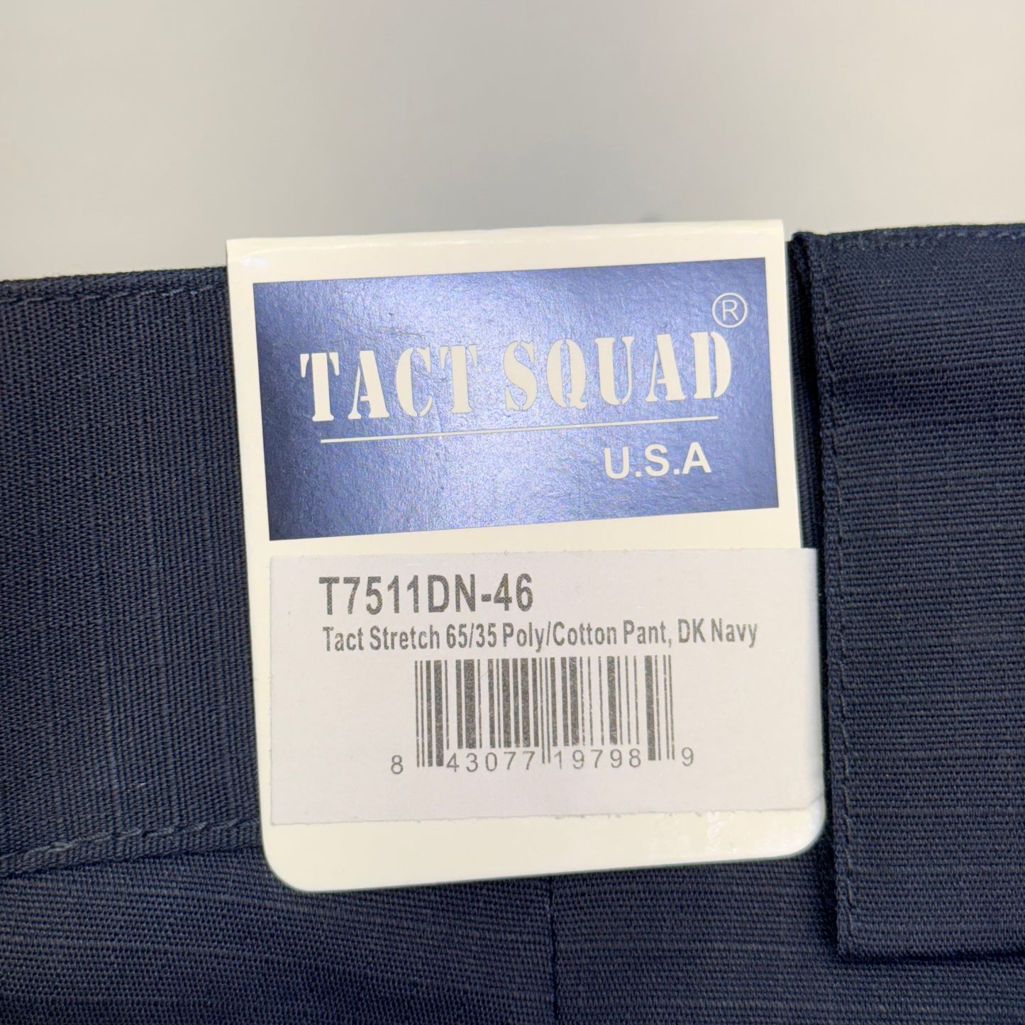 TACT SQUAD Tact Stretch Mini Ripstop Trouser Poly/Cotton Men's Sz 46 Dk Navy T7511