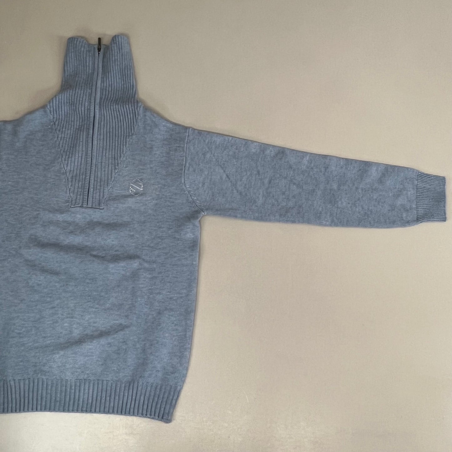 SAMSHIELD Suzanne Equestrian Quarter Zip Sweater Women's Sz S Washed Blue