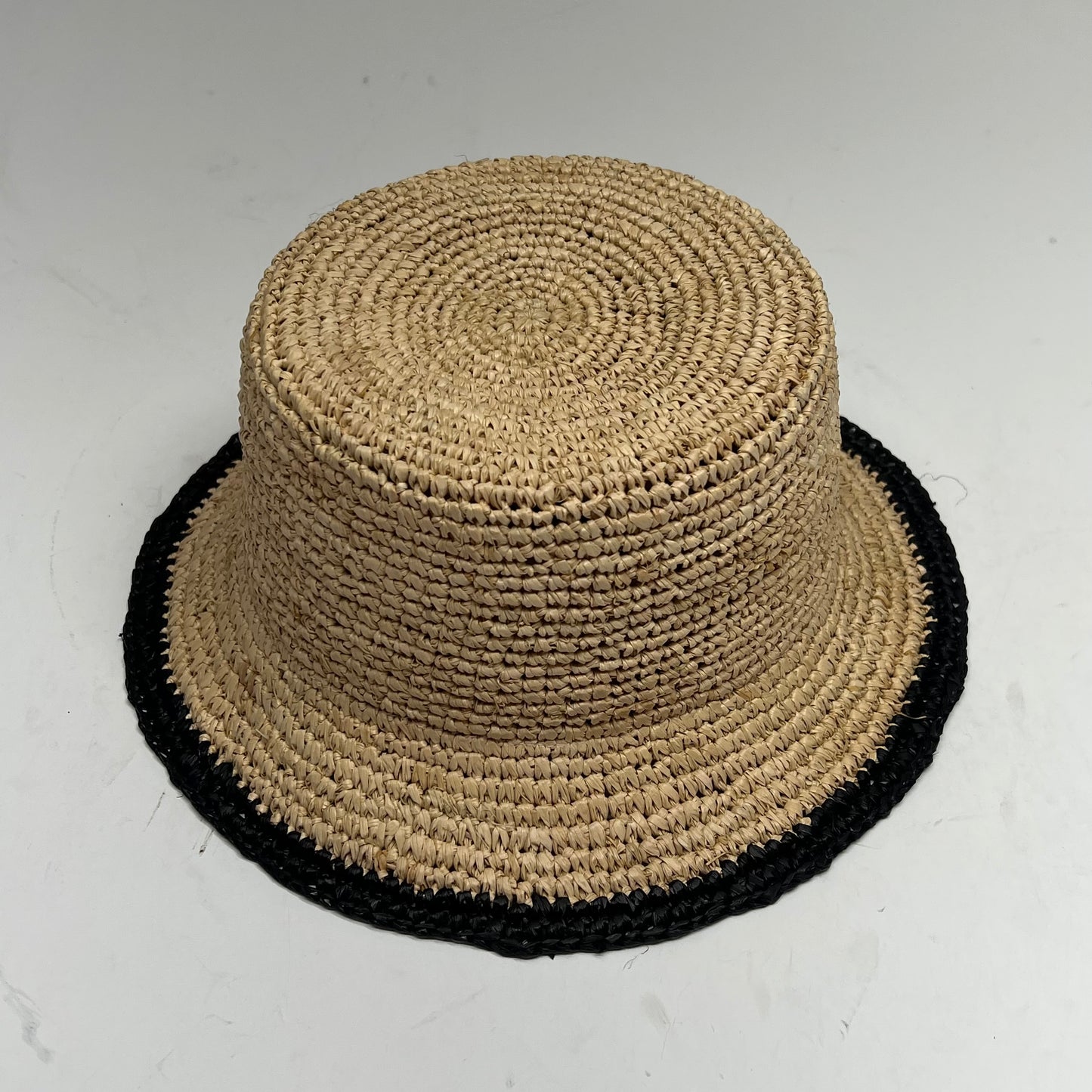 SAN DIEGO HAT Bucket Hat Woven Raffia Women's Sz O/S Natural/Black EWSDHS200NBK