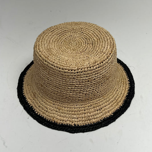 SAN DIEGO HAT Bucket Hat Woven Raffia Women's Sz O/S Natural/Black EWSDHS200NBK