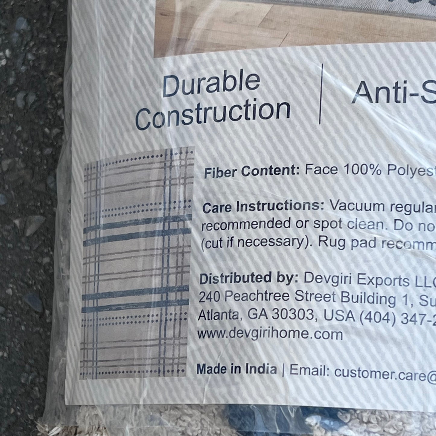 ZA@ TAHARA Large Thick Area Rug Canvas Bottom 7ft x 10ft Linen/Tan (Used) A