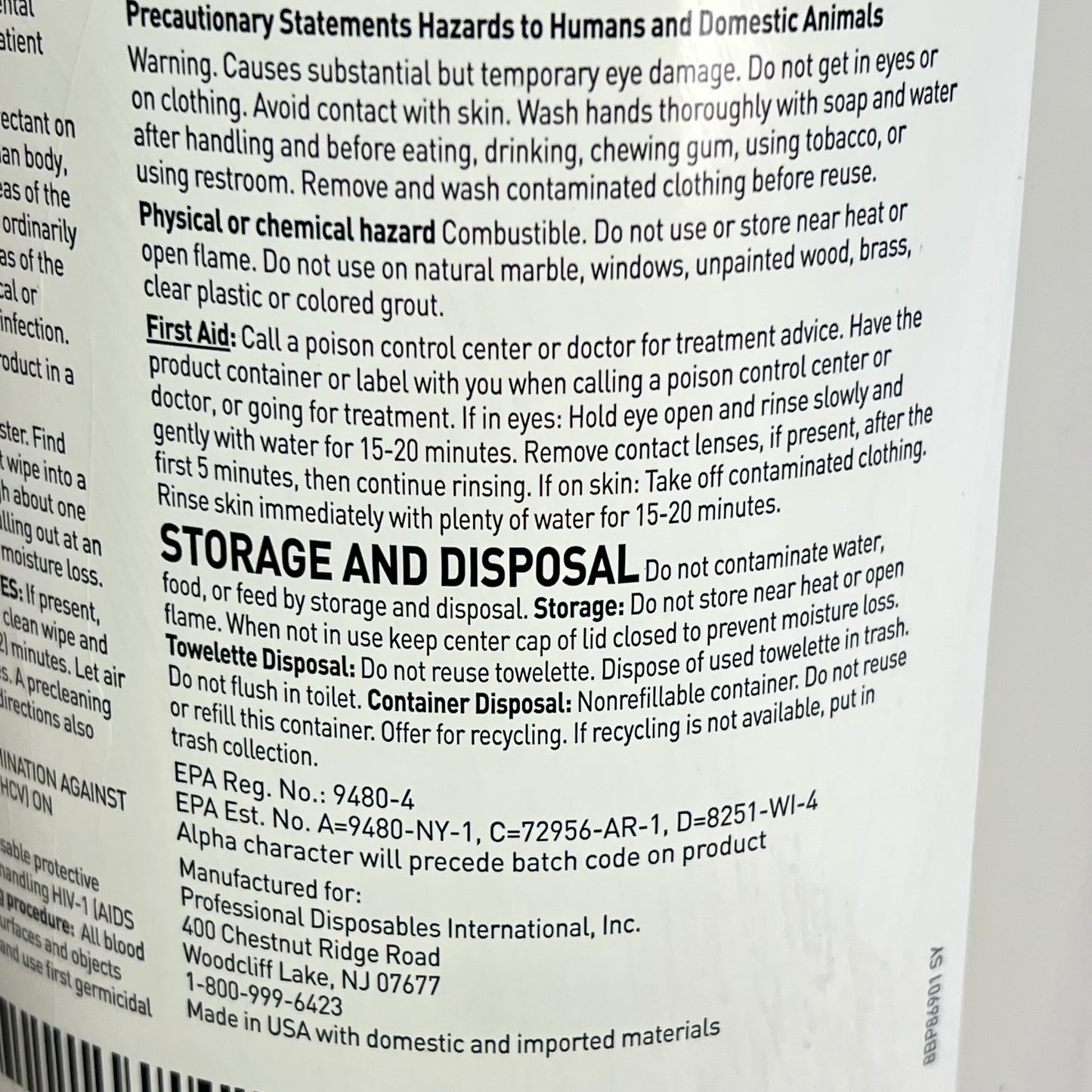 ZA@ PDI  (2 PACK, 75 WIPE EACH) Sani-cloth Germicidal Disposable Wipe Extra Large (Distressed)