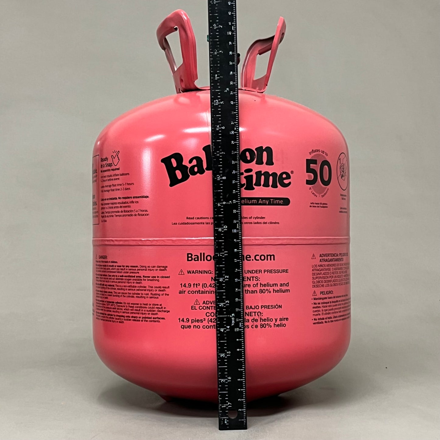 BALLON TIME Jumbo Helium Kit Contains 14.9 Cubic ft w/Balloons As-is Damaged Box