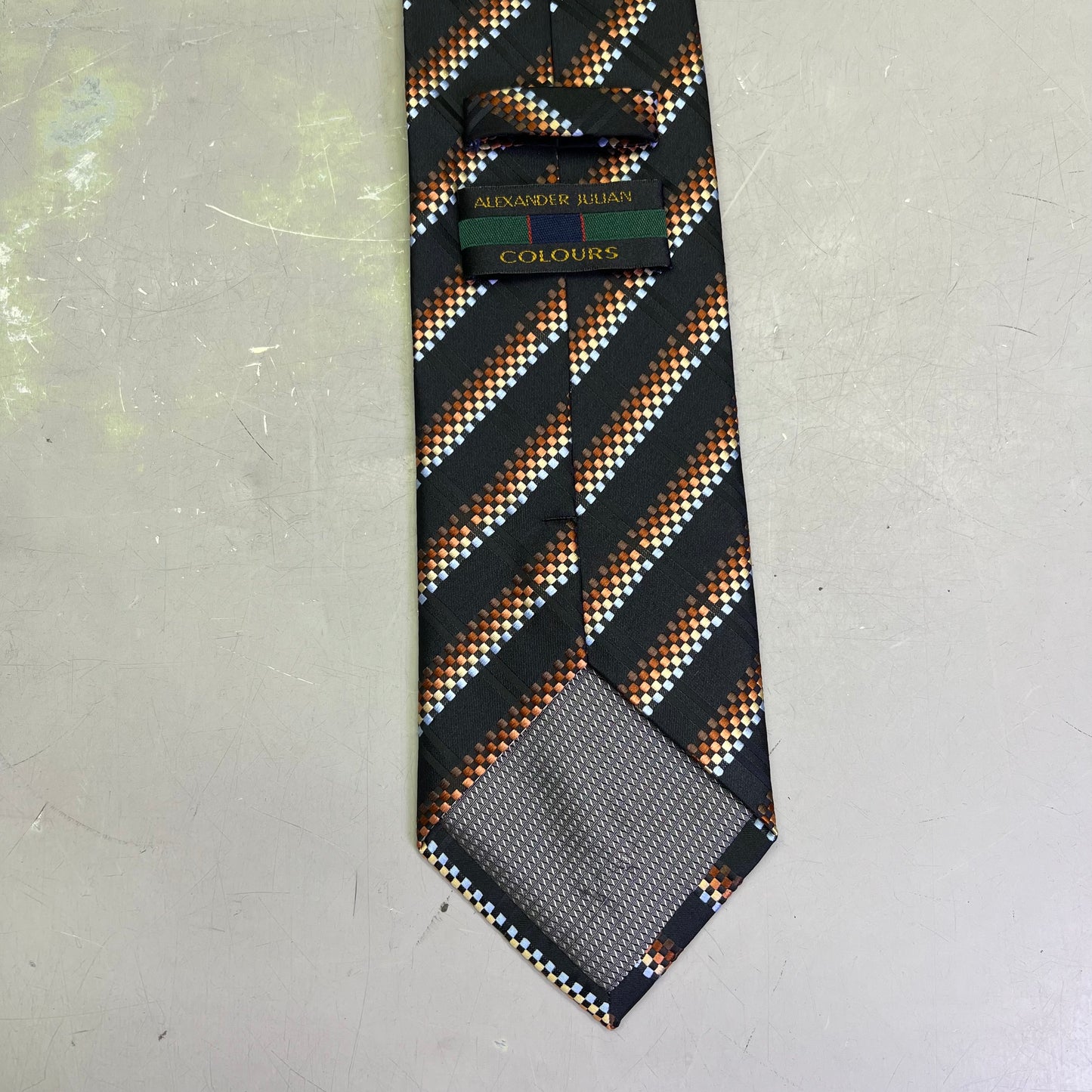 ALEXANDER JULIAN COLOURS Retro Design Tie 64" Black/Multicolor (Pre-Owned)
