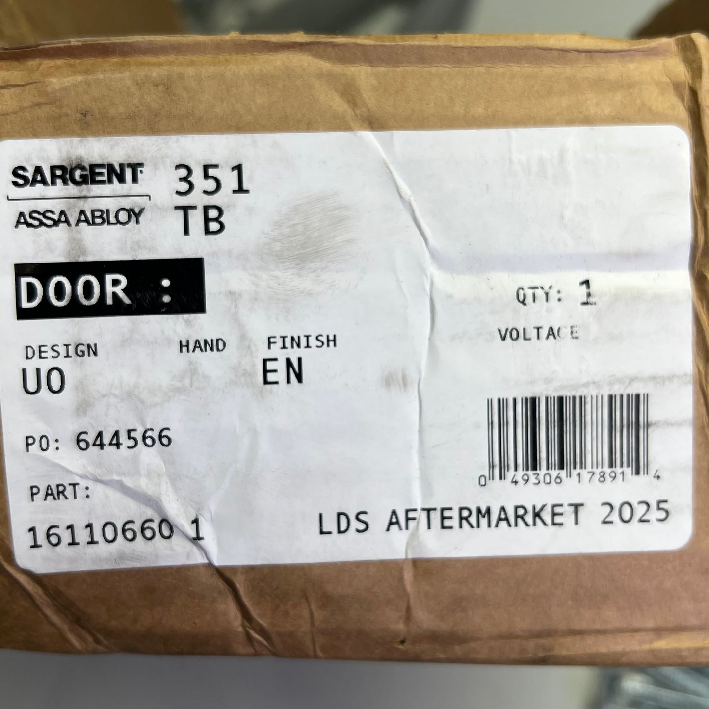ASSA ABLOY Sargent Universal Arm Pack Powerglide 351 Series Gray TB351UOEN