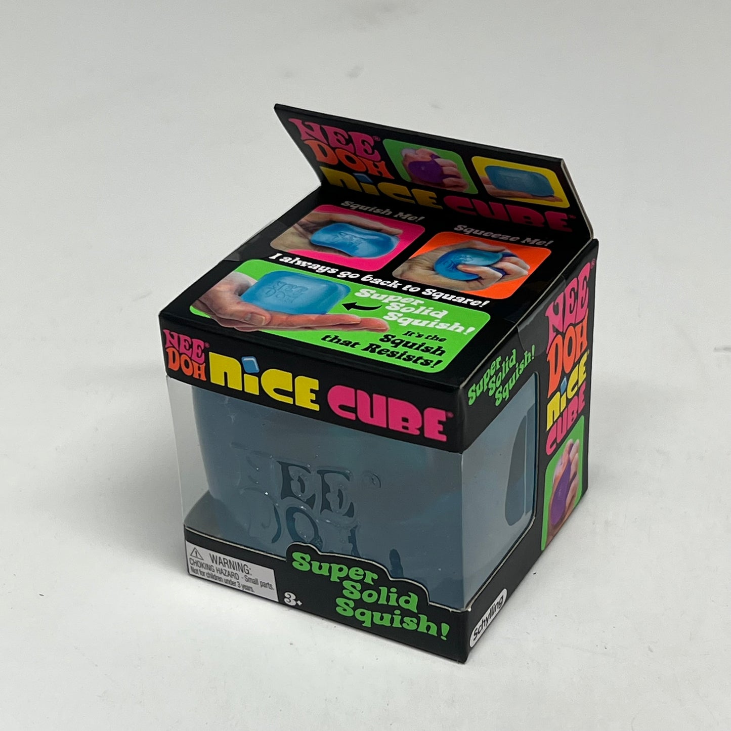 NEE DOH (3 PACK) Nice Cube Super Solid Squish Collectable Pink, Blue & Purple