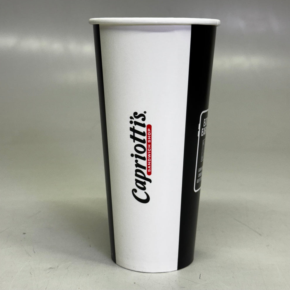 ZA@ CAPRIOTTI’S (750 Cups) Paper Cold Cup 32 oz Black & White – PayWut