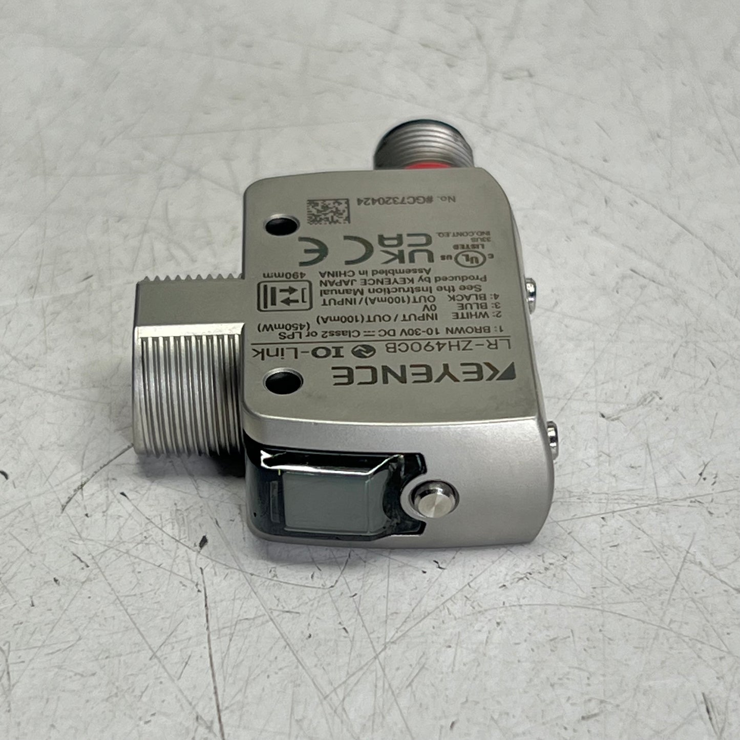 KEYENCE M18 Threaded Mount W/ M12 Connector Laser Sensor LR-ZH490CB