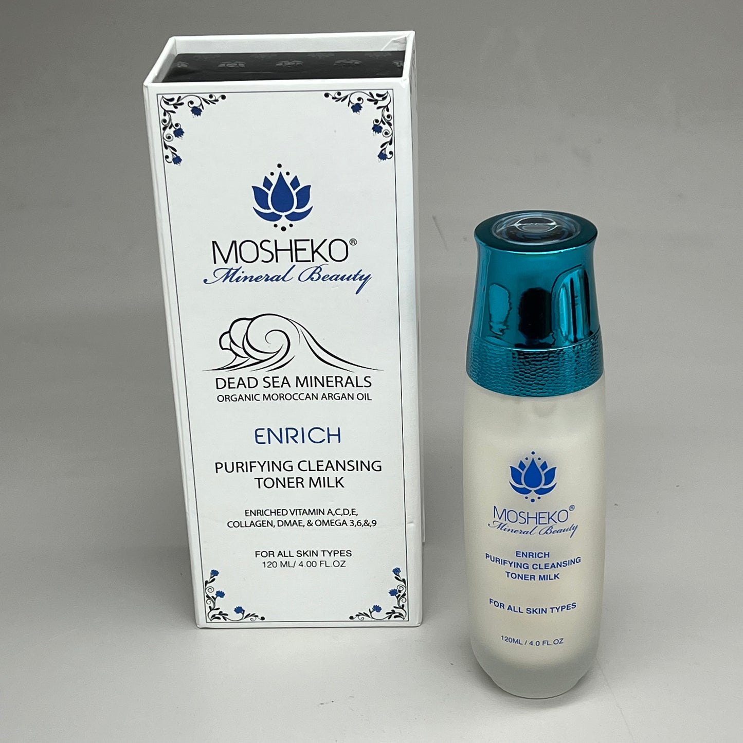 ZA@ MOSHEKO Dead Sea Minerals Enrich Purifying Cleansing Toner Milk 4.00 fl oz BB 24 Months After Opening