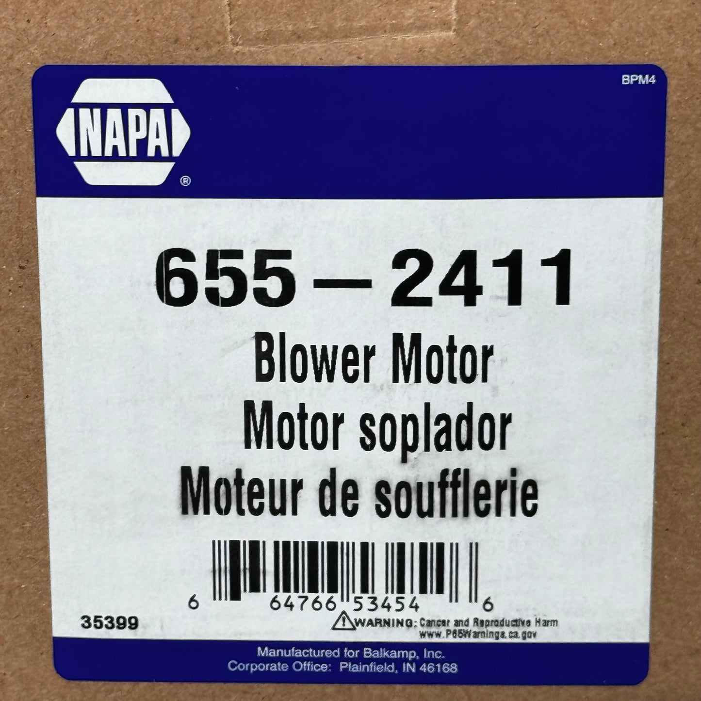 NAPA Blower Motor AC / Heater for Ford & Mercury 655-2411 35399