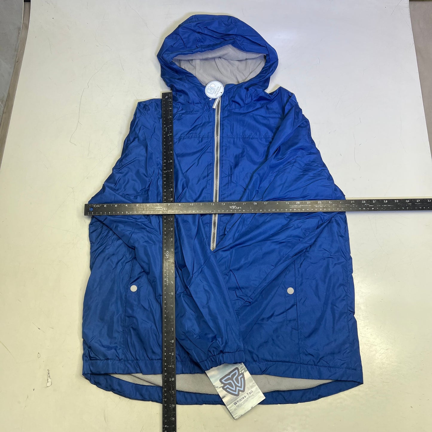 WHALES TAIL PERFORMANCE WEAR Fleece Lined Windbreaker Jacket Boy's Sz L Blue