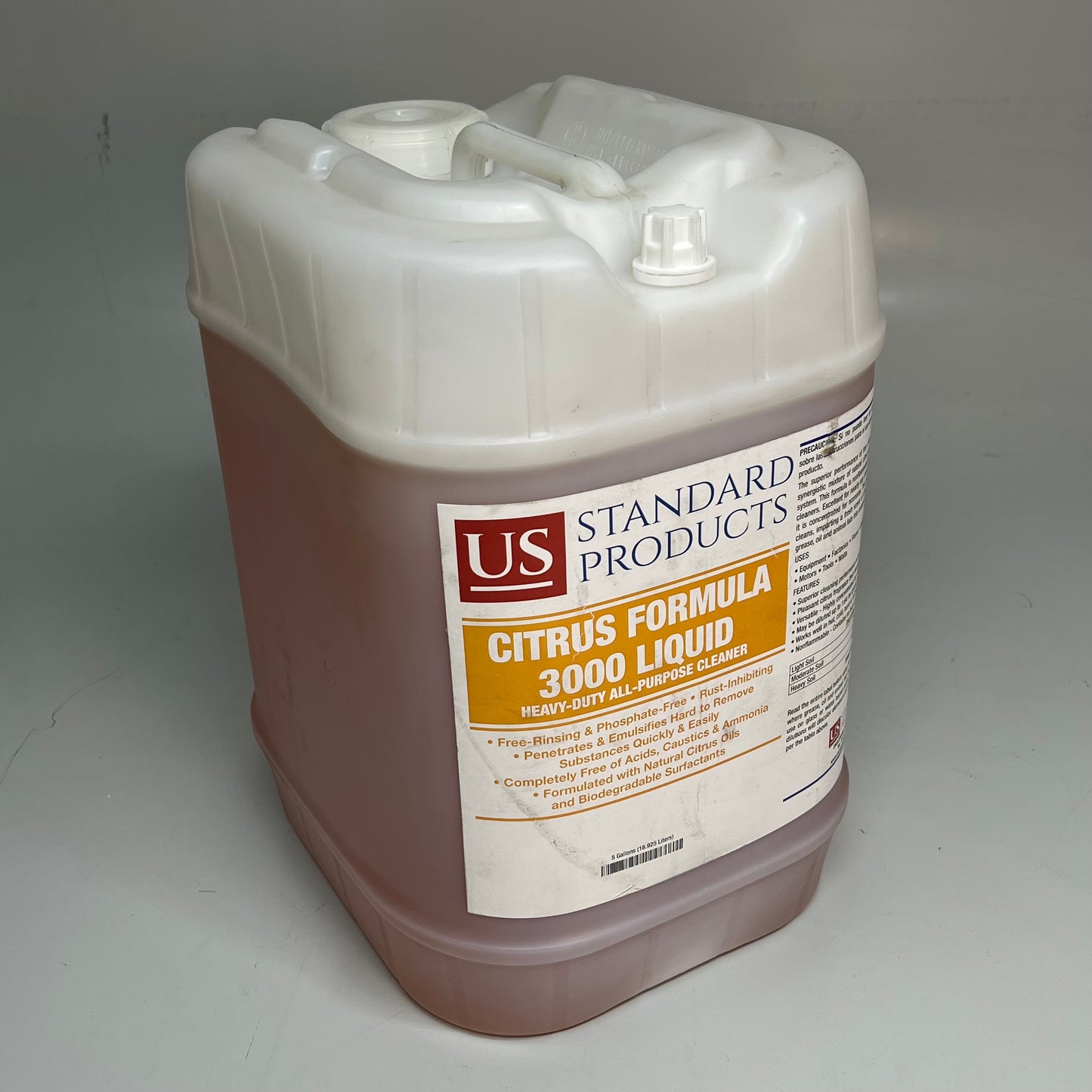 US Heavy-Duty All-Purpose Cleaner Citrus Formula 3000 Liquid 5 Gal Orange 4553