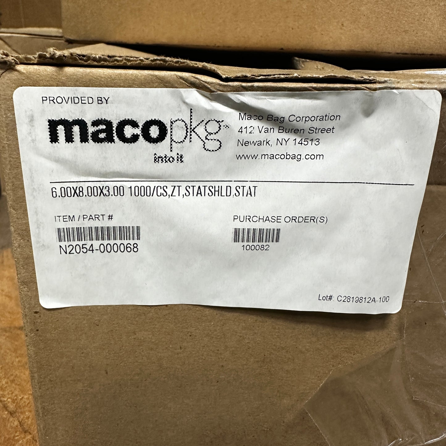 MACO Resealable Cellulose Plastic Bags 1000/Case Silver N2054-000068