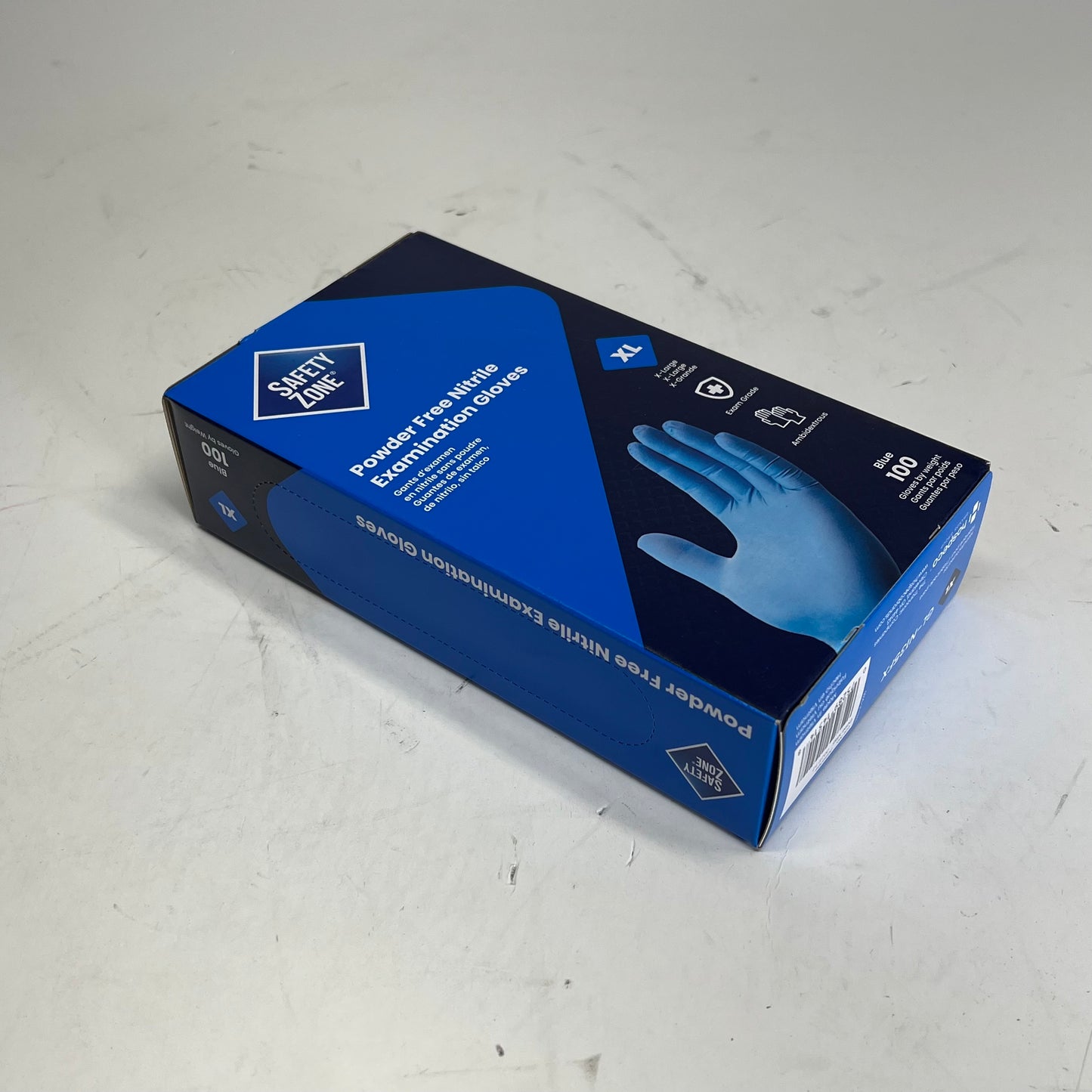 SAFETY ZONE (10 PACK, 100 EACH)  Powder Free Nitrile Examination Gloves Sz XL