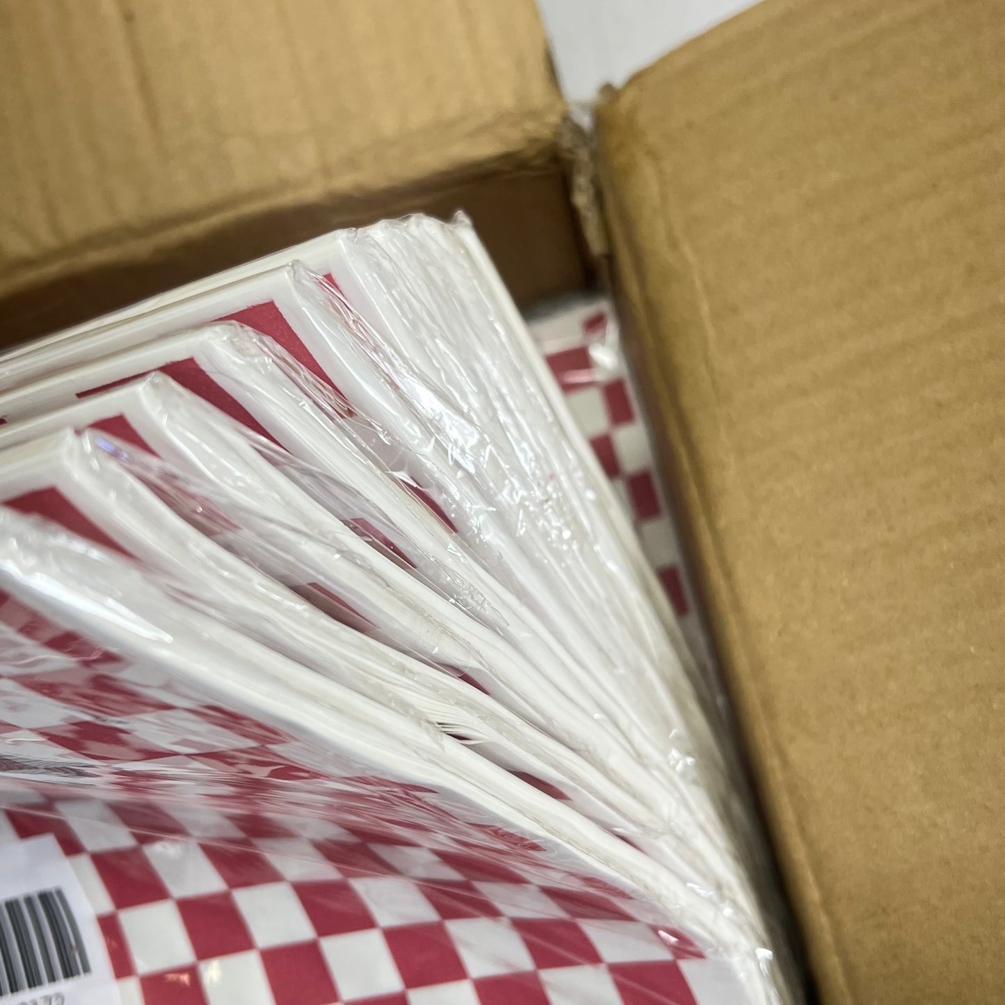 ZA@ (3000 PACK) Food Wrapping Paper  12"x12" Red/White Checkered