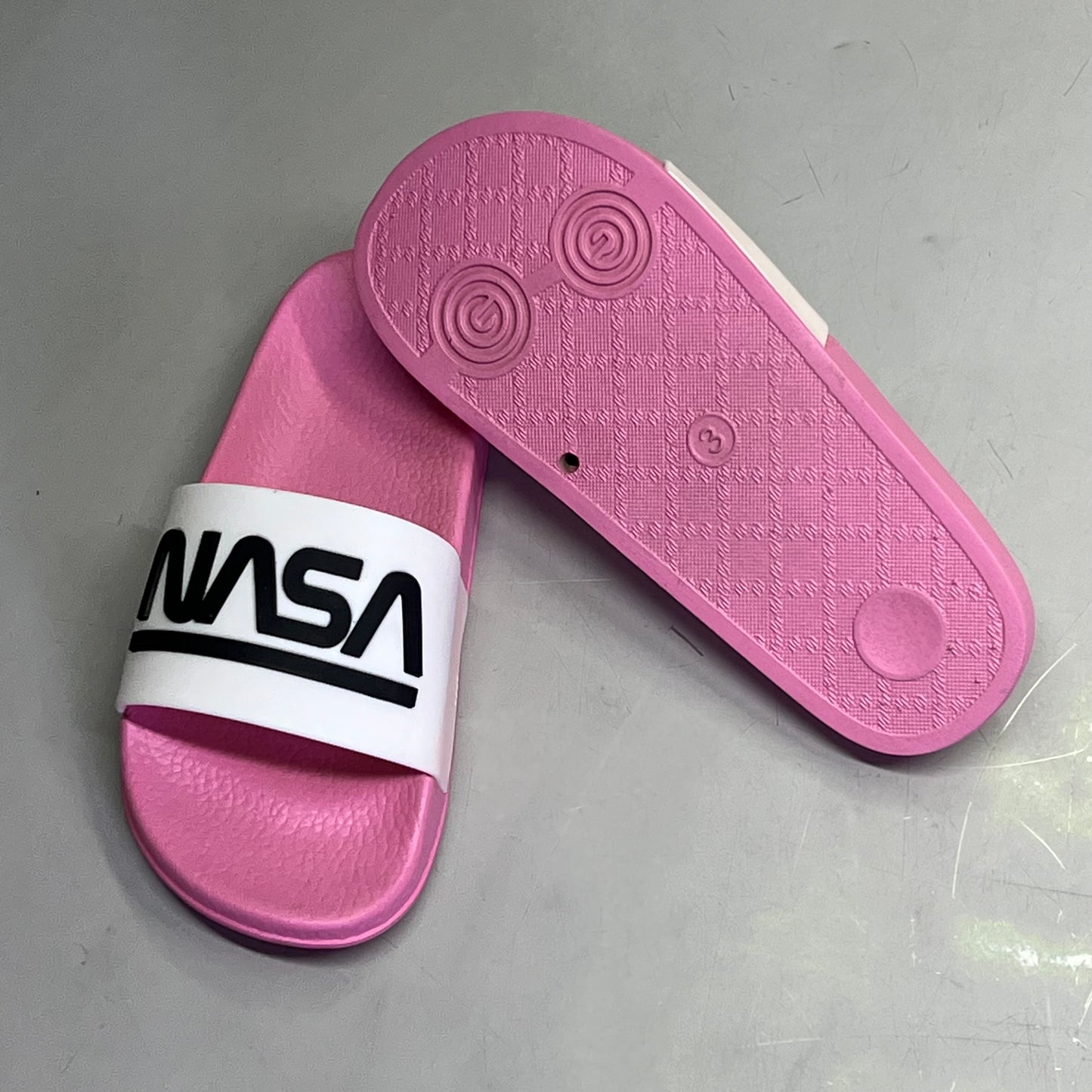 NASA Lightweight Slip-On Crater-G Sandal Slide Women's UK 3M US 5 Pink/White