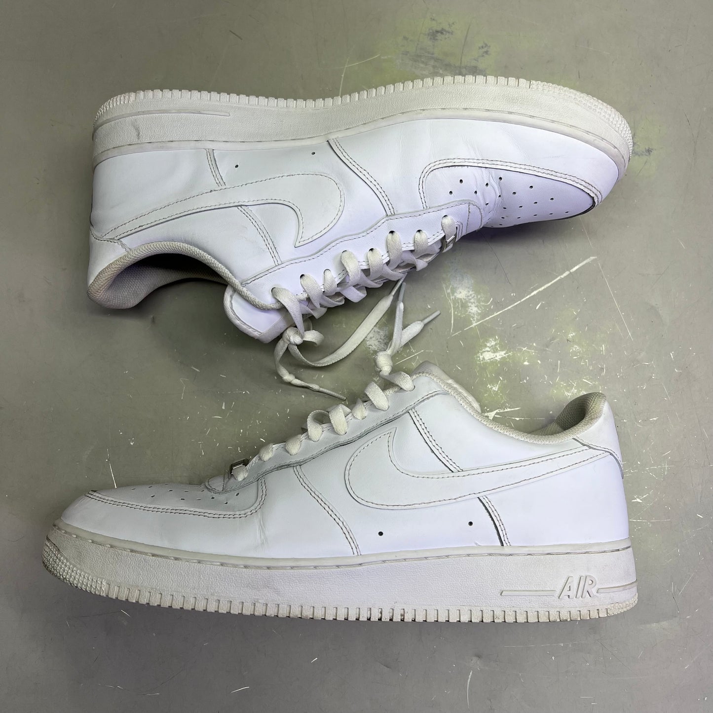 NIKE Air Force 1 '07 Leather Details Men's Sz 15 White (Pre-Owned)