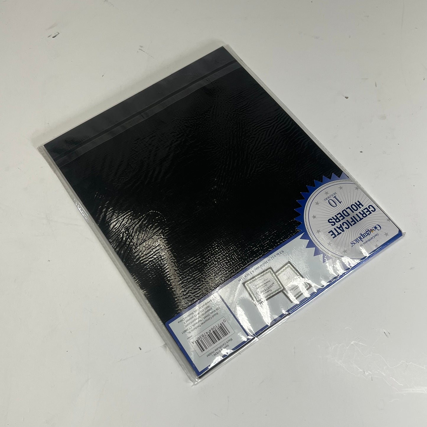 GEOGRAPHICS (10 PACK) Letter Recycled Certificate Holder 9.5"x12" Black 47836