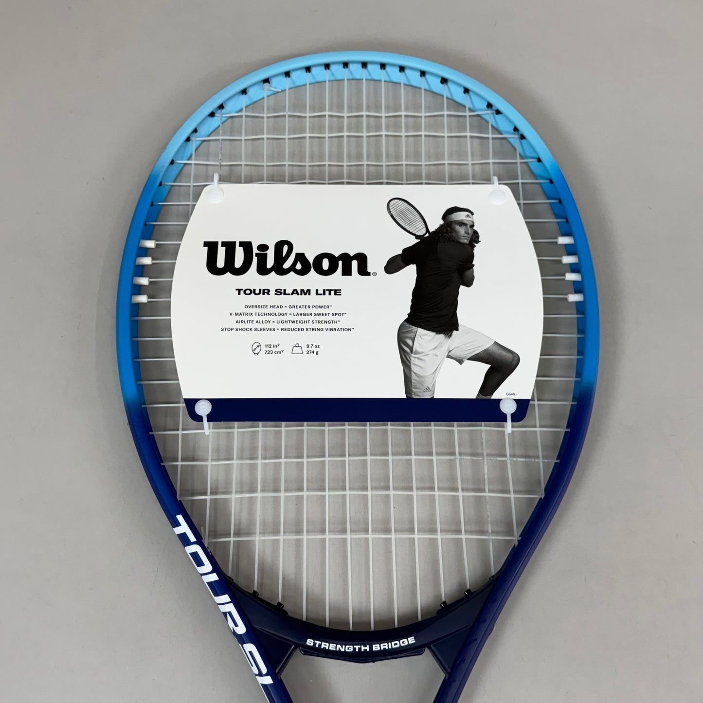 WILSON Tour Slam Lite Tennis Racquet Grip 4 3/8 9.7 Oz 112 Sq In Blue WR083620U3