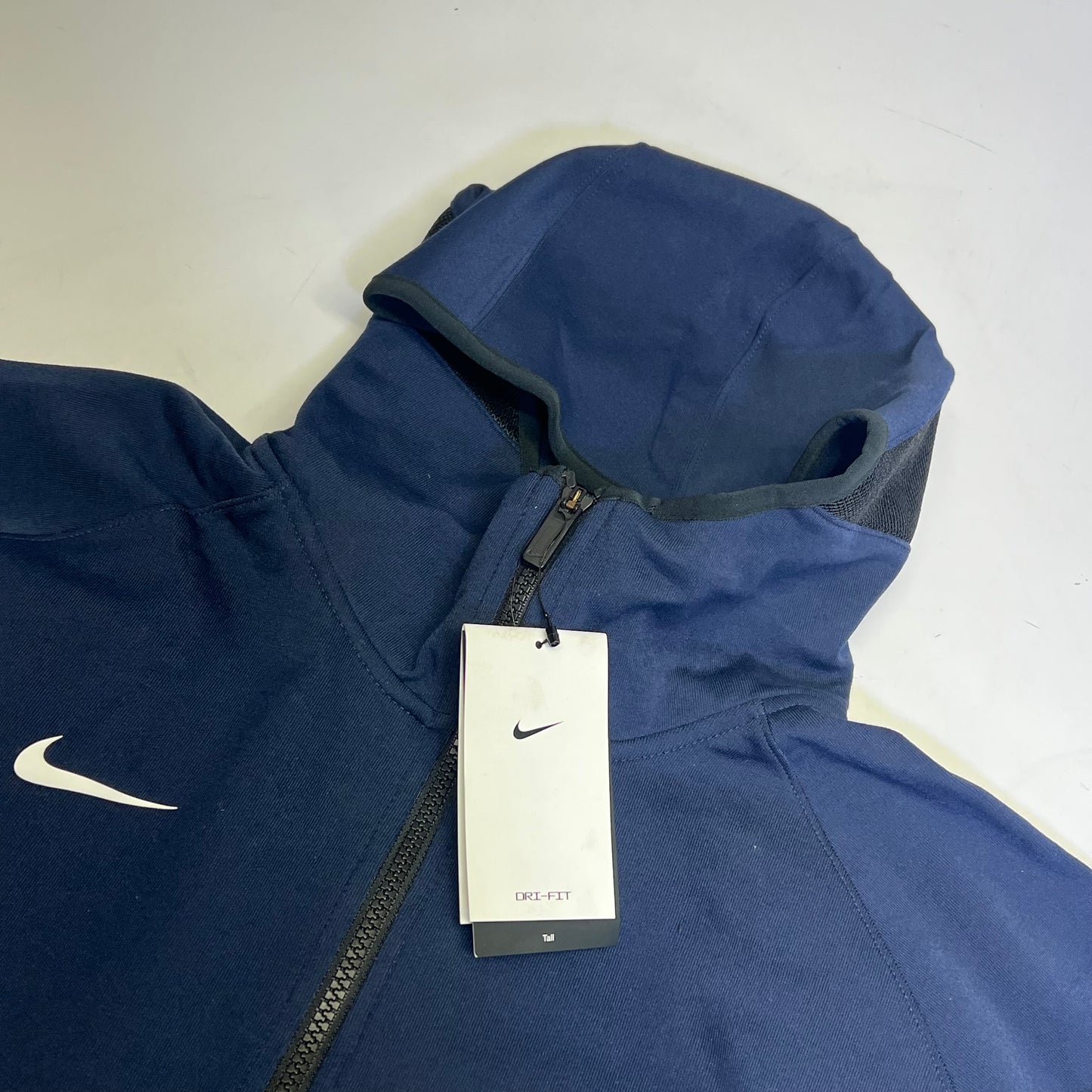 NIKE Dri-fit Showtime Full Zip Jacket Women's Sz L-Tall Navy Blue CQ0335-419